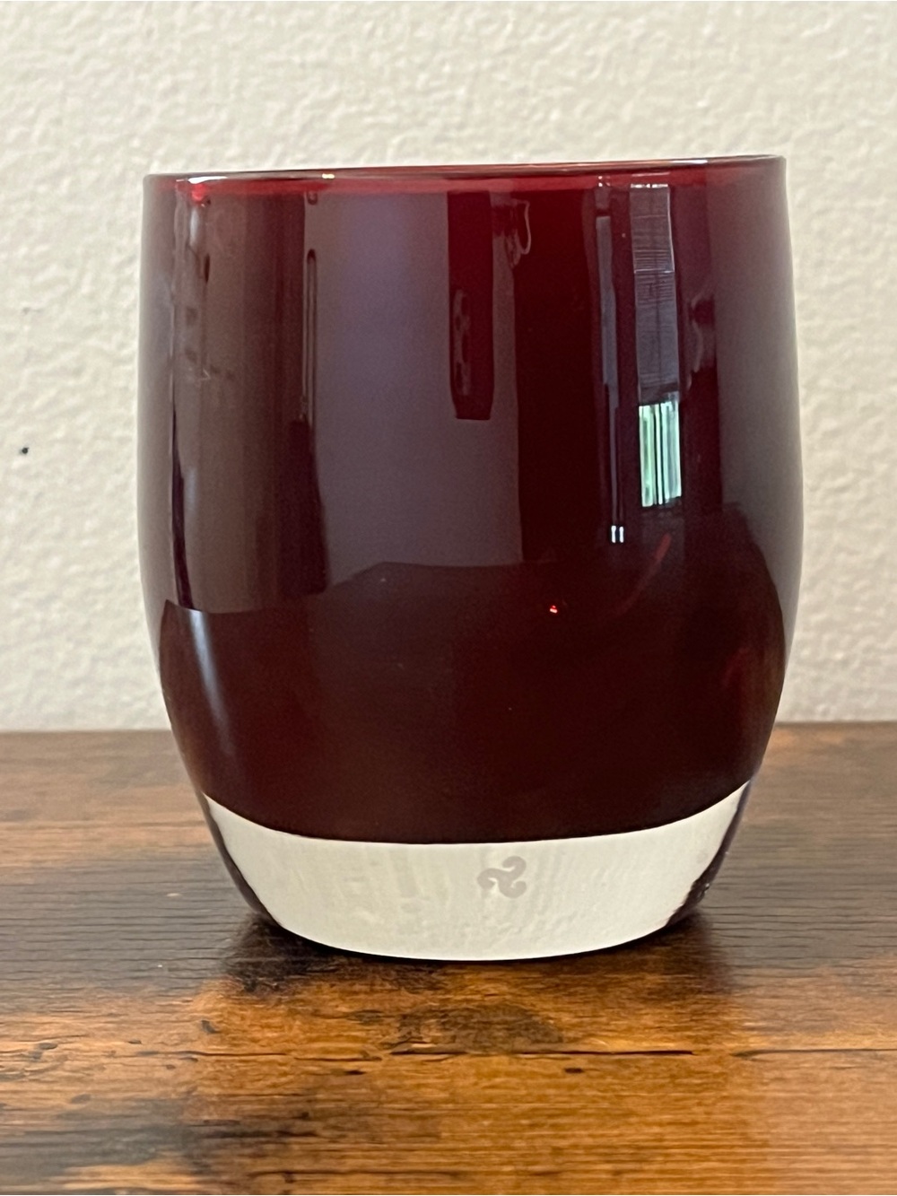 Deep Red Glassbaby Votive Candle Holder Courage